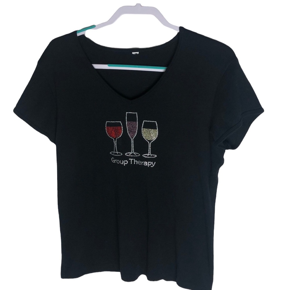 Wine Glass Group Therapy Shirt Women’s Size XL